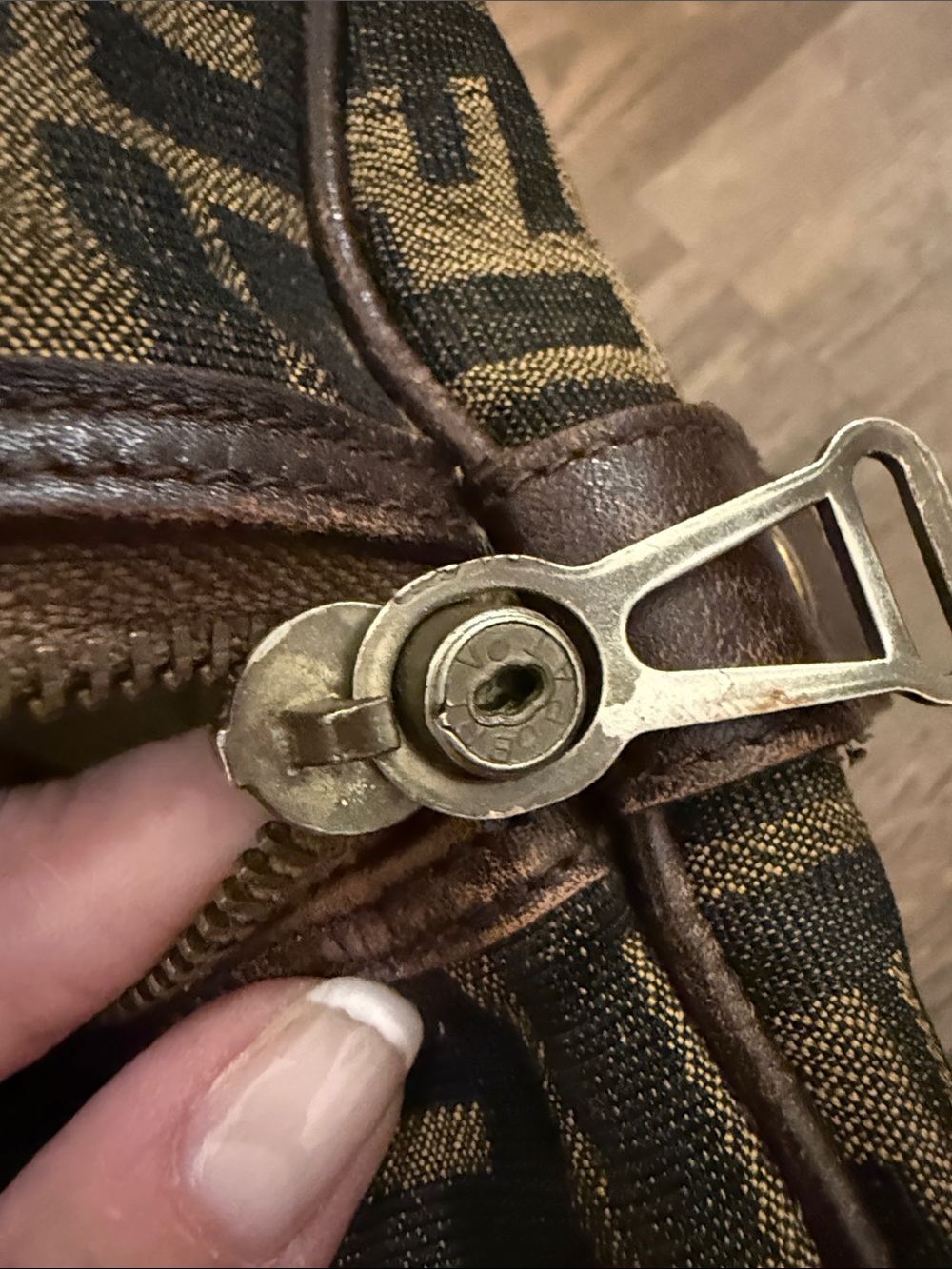 Vintage Zucca Fendi Boston Bag Brown & Tan FF Logo Canvas Tote Small Duffel - Picture 17 of 17